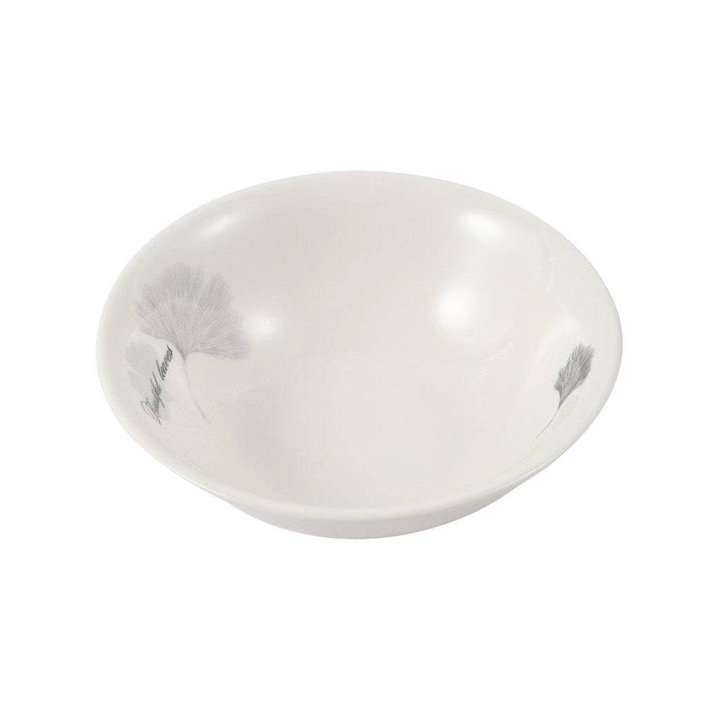 White Ceramic Floral Print Tableware Round Serving Dish Bowl 6''
