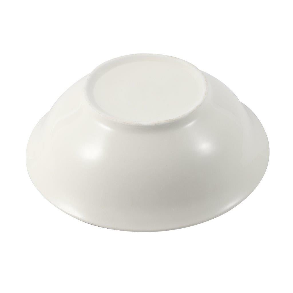 White Ceramic Floral Print Tableware Round Serving Dish Bowl 9''