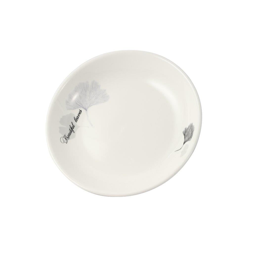 White Ceramic Floral Print Tableware Round Serving Dish Plate 6''
