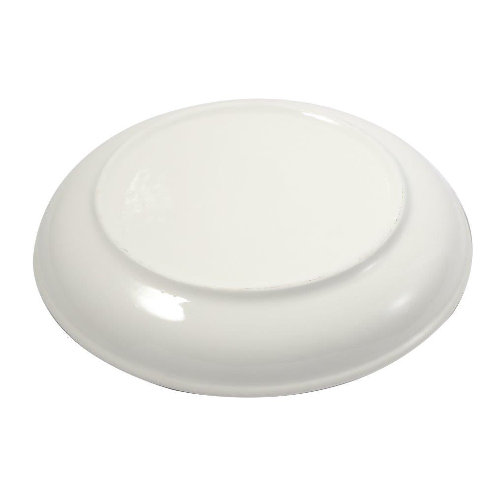 White Ceramic Floral Print Tableware Round Serving Dish Plate 12''