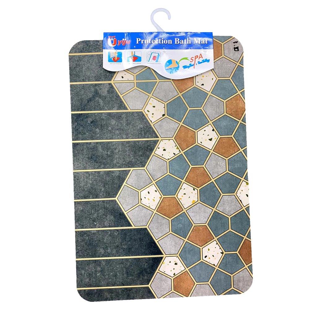 Multi Color Abstract Design Non Slip Bath Mat 38*58 cm