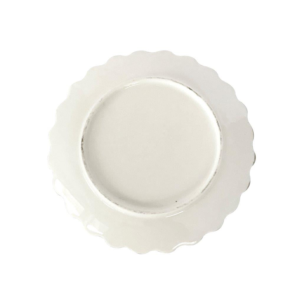 White Ceramic Gold Rim Tableware Round Serving Dish Plate 15X15X2 cm