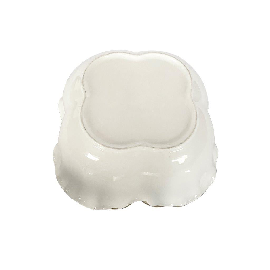 White Ceramic Gold Rim Tableware Oval Serving Dish Bowl 26*26*10.5 cm
