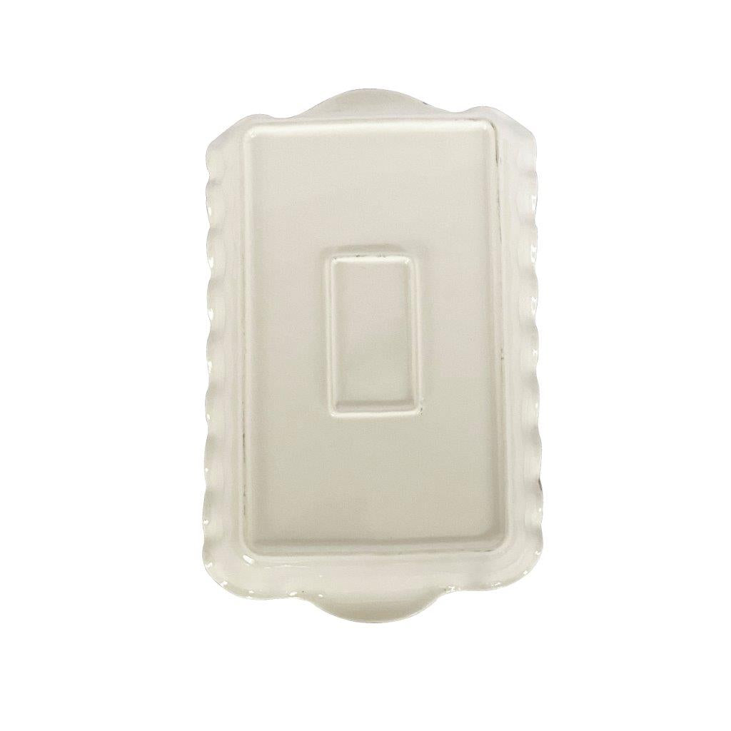 White Ceramic Gold Rim Tableware Rectangular Serving Dish Plate 33*19.5*5.4 cm