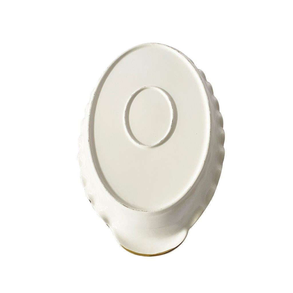Gold Rim Ceramic Serving Bowl