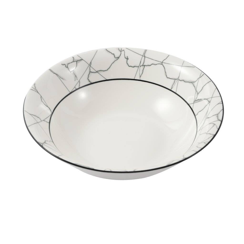 White Ceramic Abstract Print Tableware Round Serving Dish Bowl 8 cm