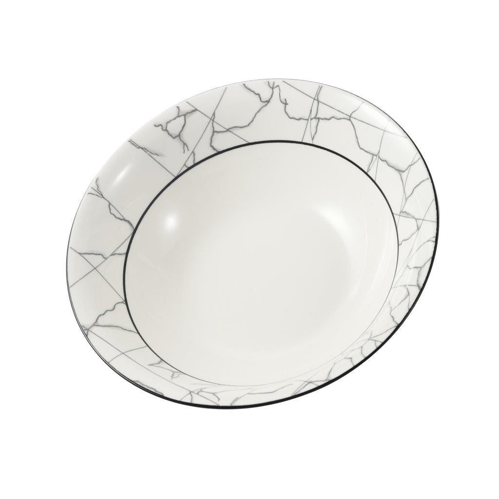 White Ceramic Abstract Print Tableware Round Serving Dish Bowl 8 cm