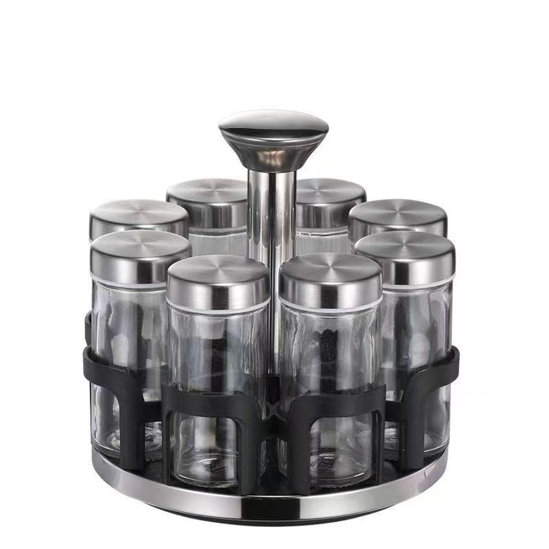 Revolving Spice Rack Spice and Herb Carousel Set of 8 Pcs 90 ml