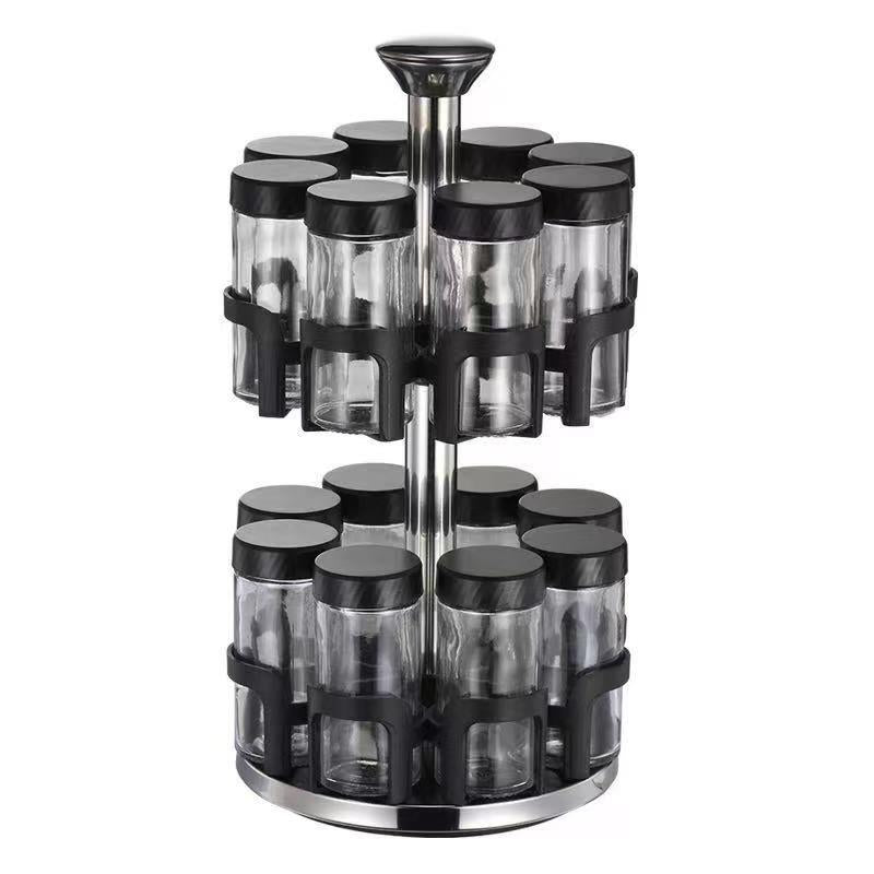 Revolving Spice Rack Spice and Herb Carousel Set of 16 Pcs 90 ml