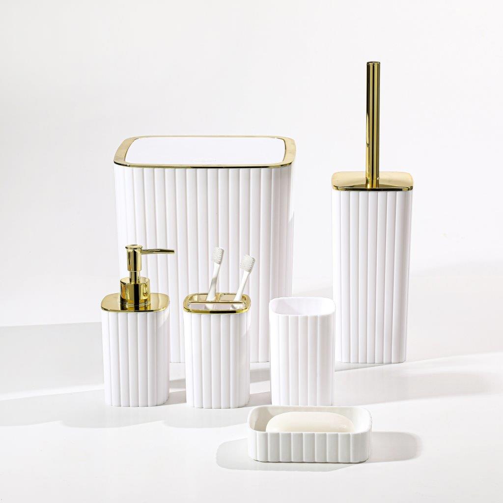 Complete Bathroom Accessories Soap Dispenser Toothbrush Holder Set of 6 Pcs**