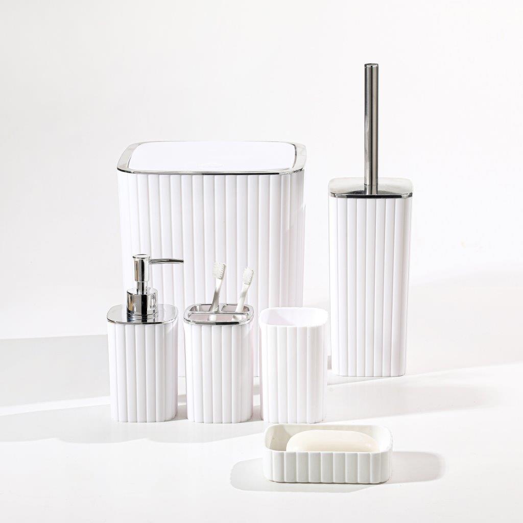 Complete Bathroom Accessories Soap Dispenser Toothbrush Holder Set of 6 Pcs**