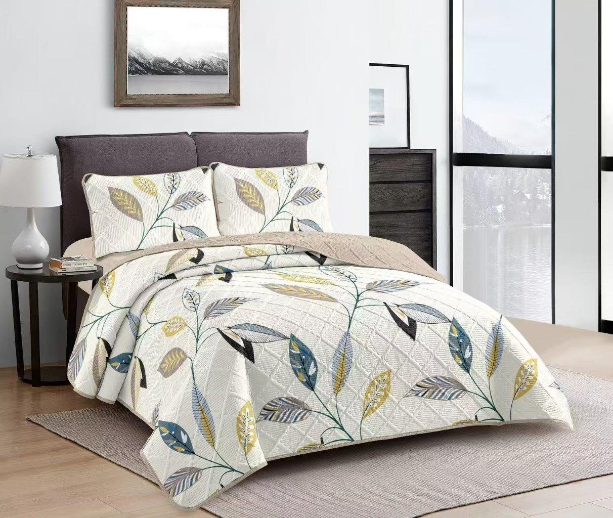 Elegant Design Comforter Bedspread Bedding Set Bed Cover with Pillowcase Set of 3 pcs Bed Cover 220*240 cm Pillowcase 50*70 cm