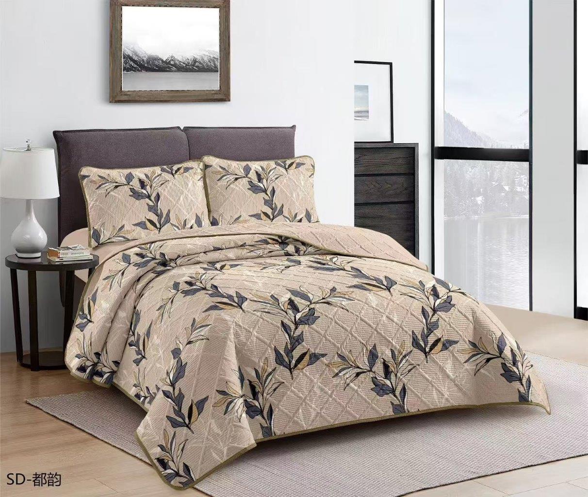 Elegant Design Comforter Bedspread Bedding Set Bed Cover with Pillowcase Set of 3 pcs Bed Cover 220*240 cm Pillowcase 50*70 cm