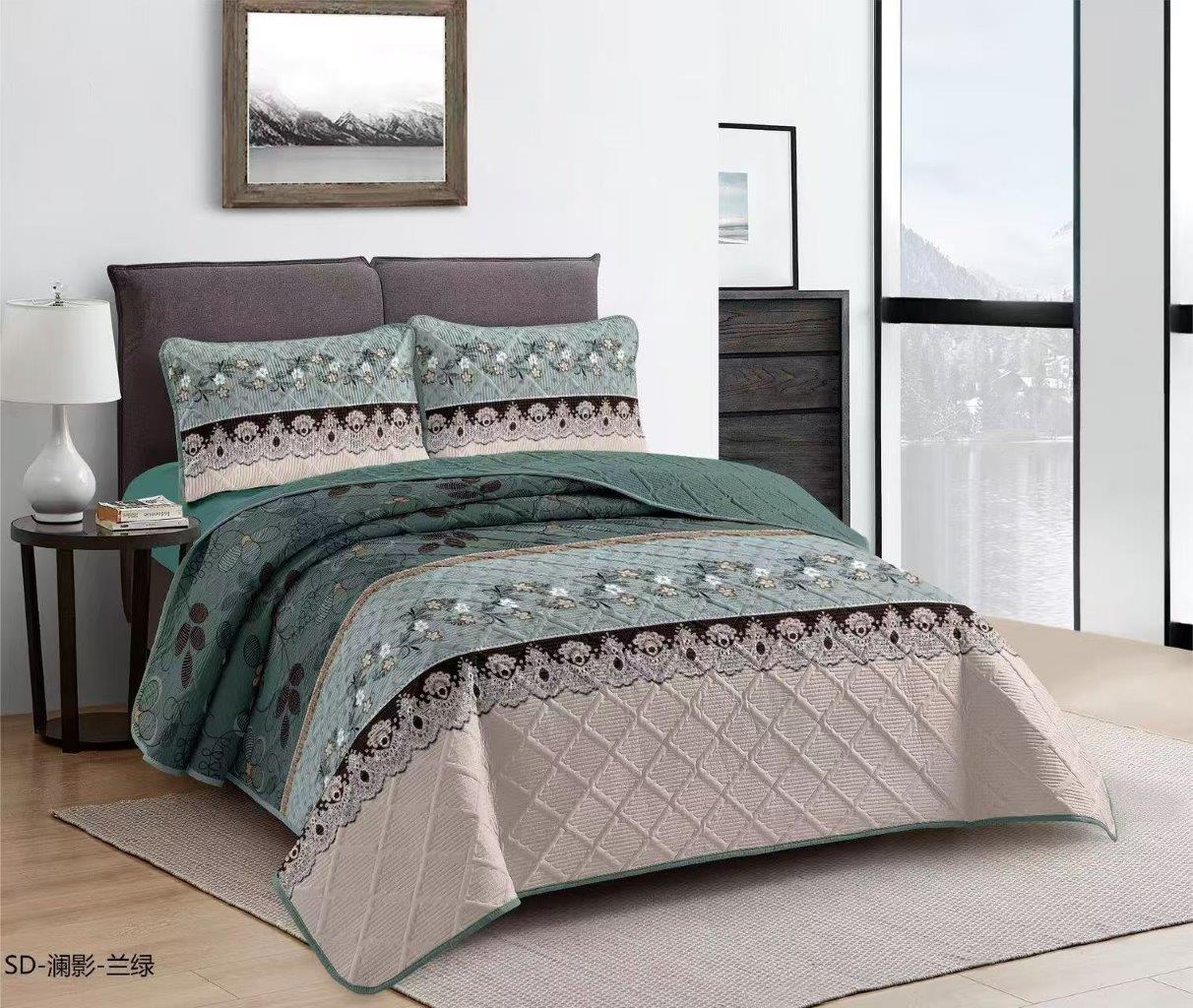 Elegant Design Comforter Bedspread Bedding Set Bed Cover with Pillowcase Set of 3 pcs Bed Cover 220*240 cm Pillowcase 50*70 cm