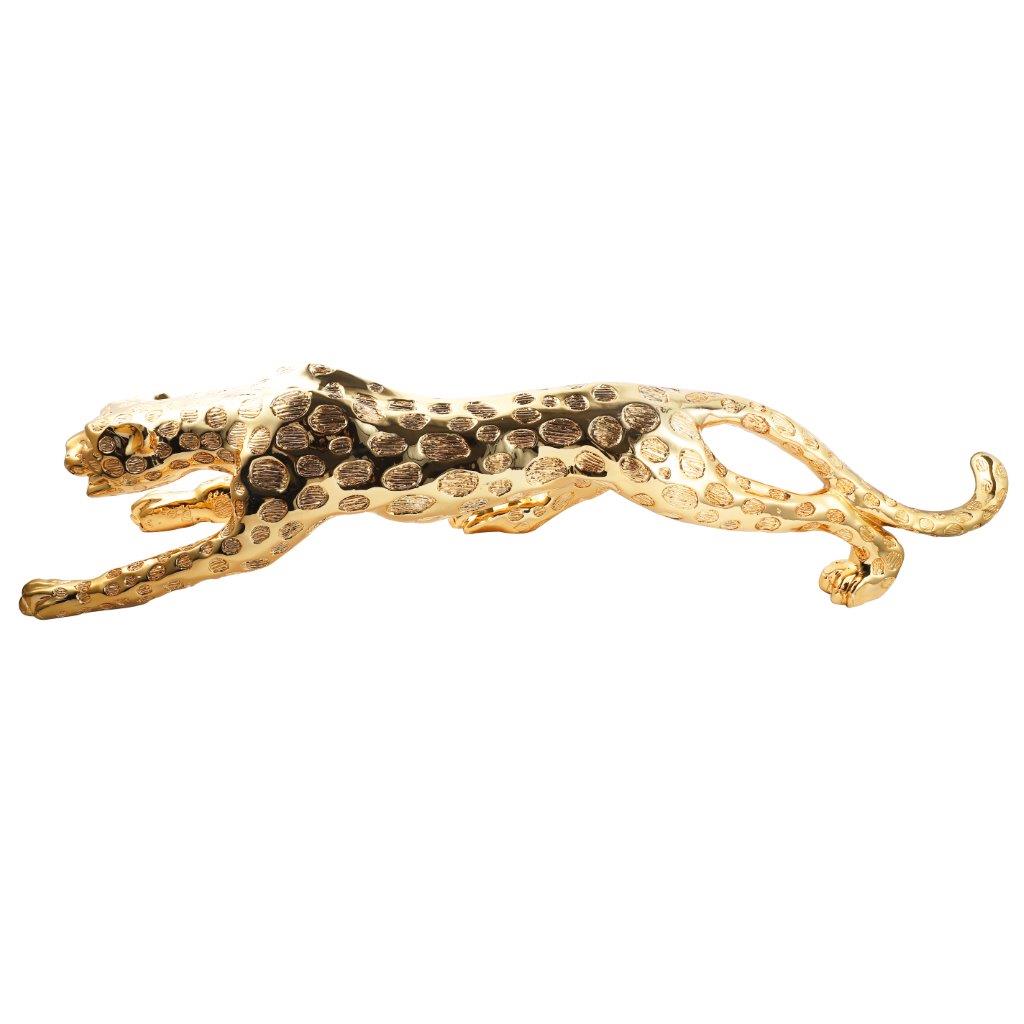 Gold Sculpture Statue Resin Figurine Cheetah 100*17*21 cm
