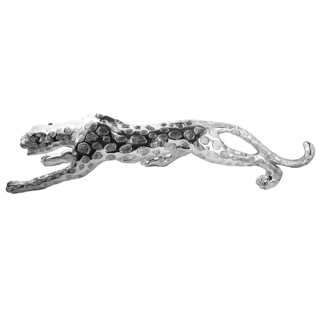 Silver Sculpture Statue Resin Figurine Cheetah 100*17*21 cm