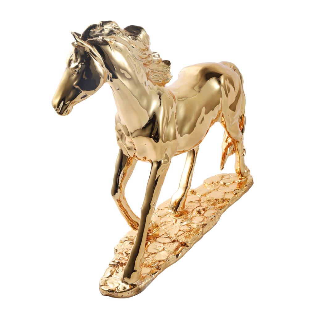 Gold Sculpture Statue Resin Figurine Horse 40*11*35 cm
