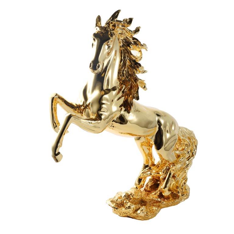 Gold Sculpture Statue Resin Figurine Horse 50*18*60 cm