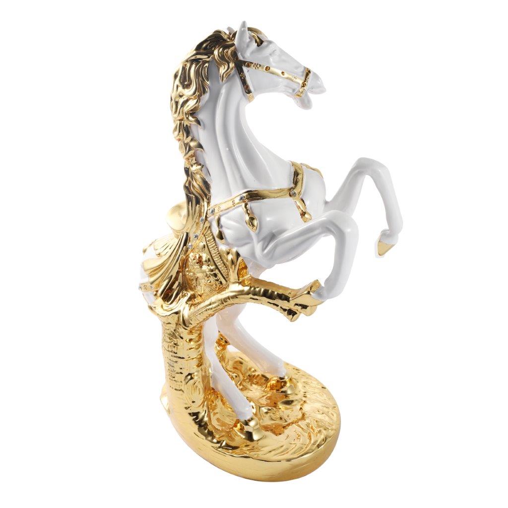 White Sculpture Statue Resin Figurine Horse H44 cm