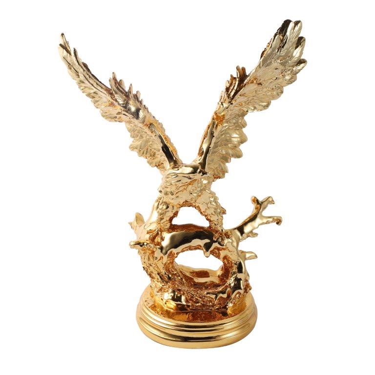 Gold Sculpture Statue Resin Figurine Eagle 32*21*43 cm