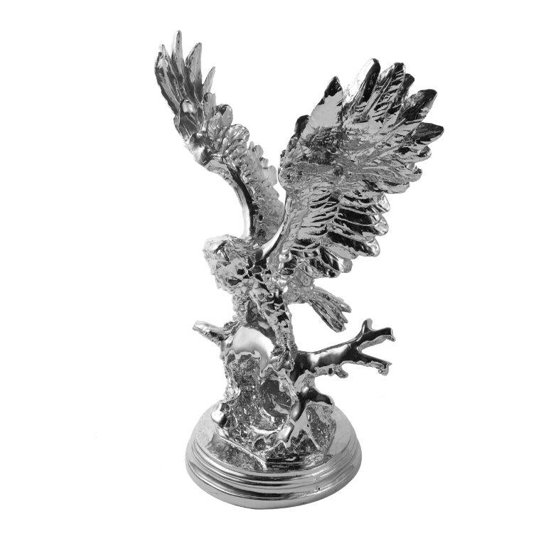 Silver Sculpture Statue Resin Figurine Eagle 32*21*43 cm