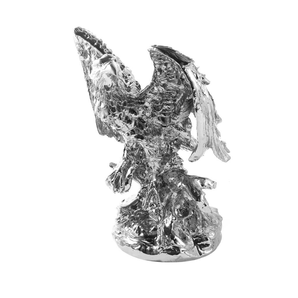 Silver Sculpture Statue Resin Figurine Eagle 33*25*43 cm