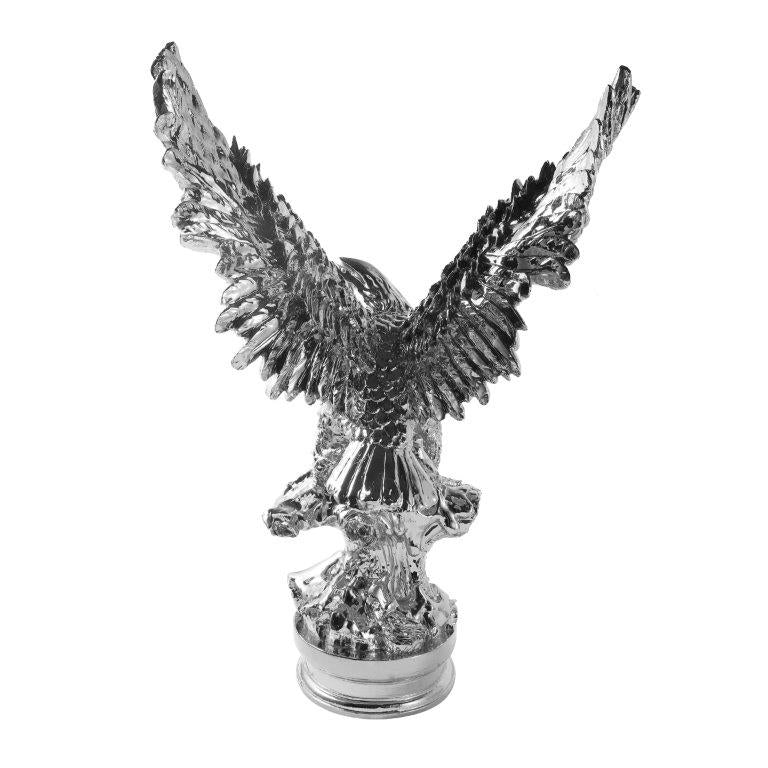 Silver Sculpture Statue Resin Figurine Eagle H 72 cm