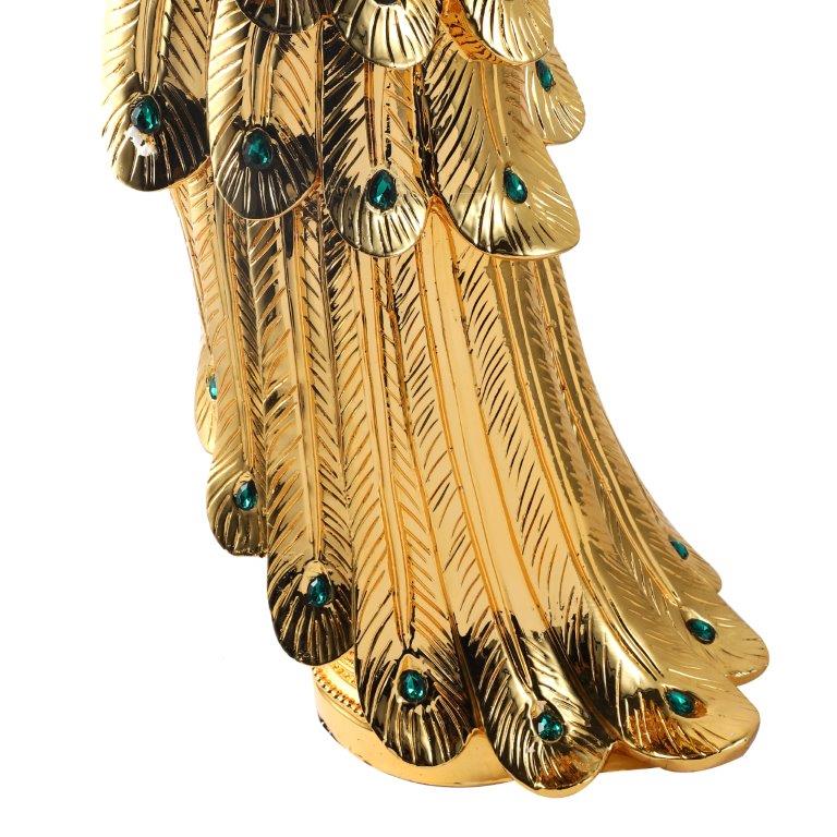 White & Gold Sculpture Statue Resin Figurine Peacock 40*30*120 cm