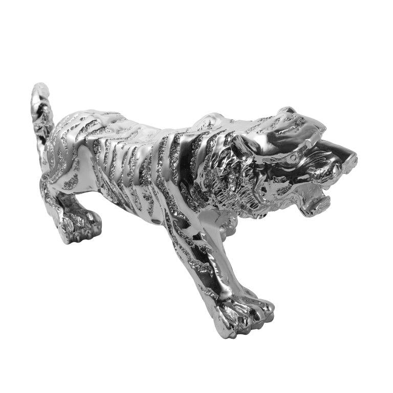 Silver Sculpture Statue Resin Figurine Tiger 78*20*28 cm
