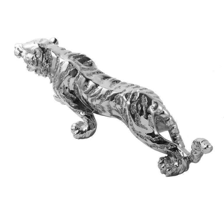 Silver Sculpture Statue Resin Figurine Tiger 78*20*28 cm