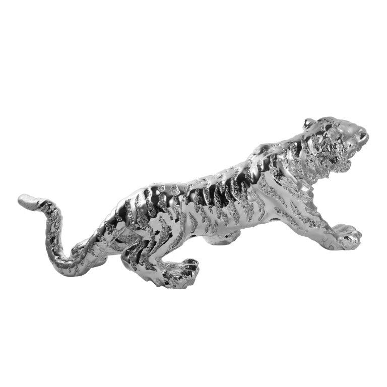 Silver Sculpture Statue Resin Figurine Tiger 55*15*18 cm