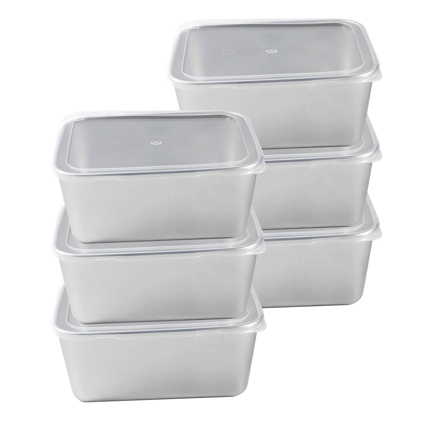 Rectangular Stainless Steel Food Container Set / 6PCS