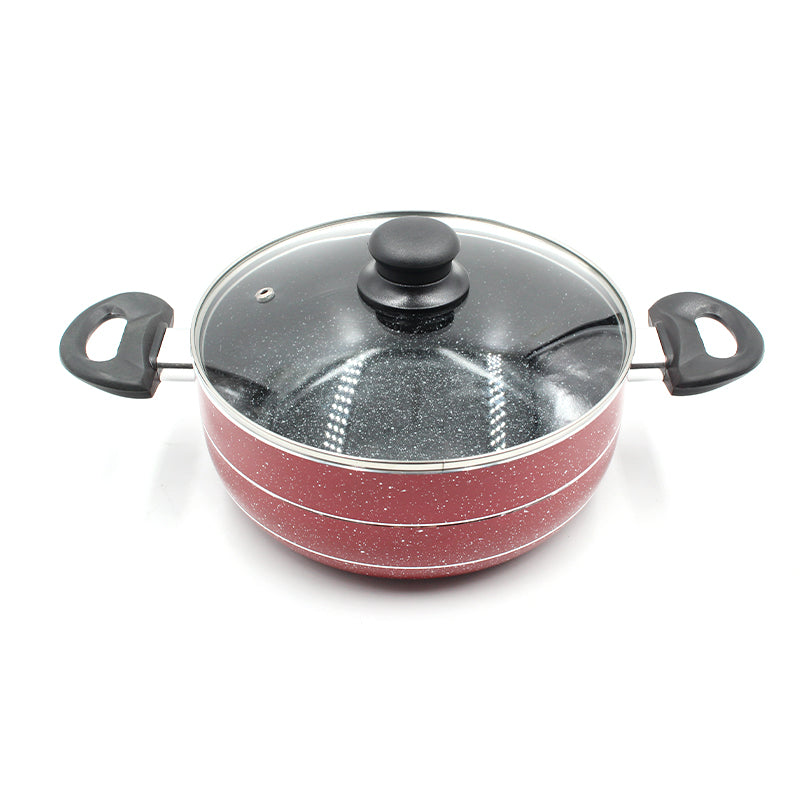 Casserole Maroon Marble Coating Non Stick 30cm 3.5mm