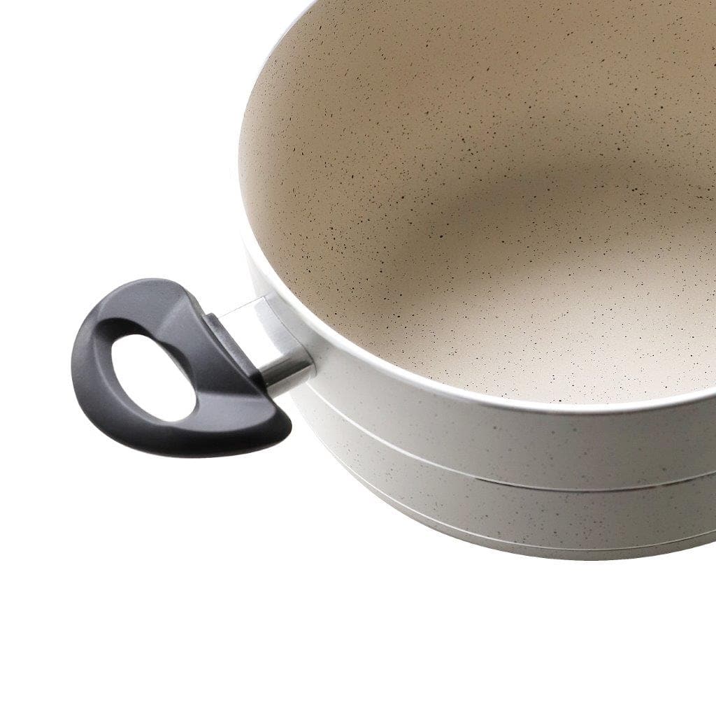 Casserole Beige Marble Coating Induction Non Stick SET 32 & 36 cm 3.5 mm