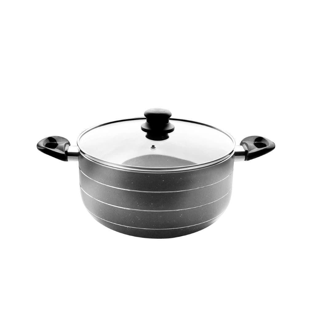 Casserole Grey Marble Coating Non Stick 4 Pcs Set 22cm 24cm 26cm 30cm 3.5 mm (Must select an Option for Sizes or Set)