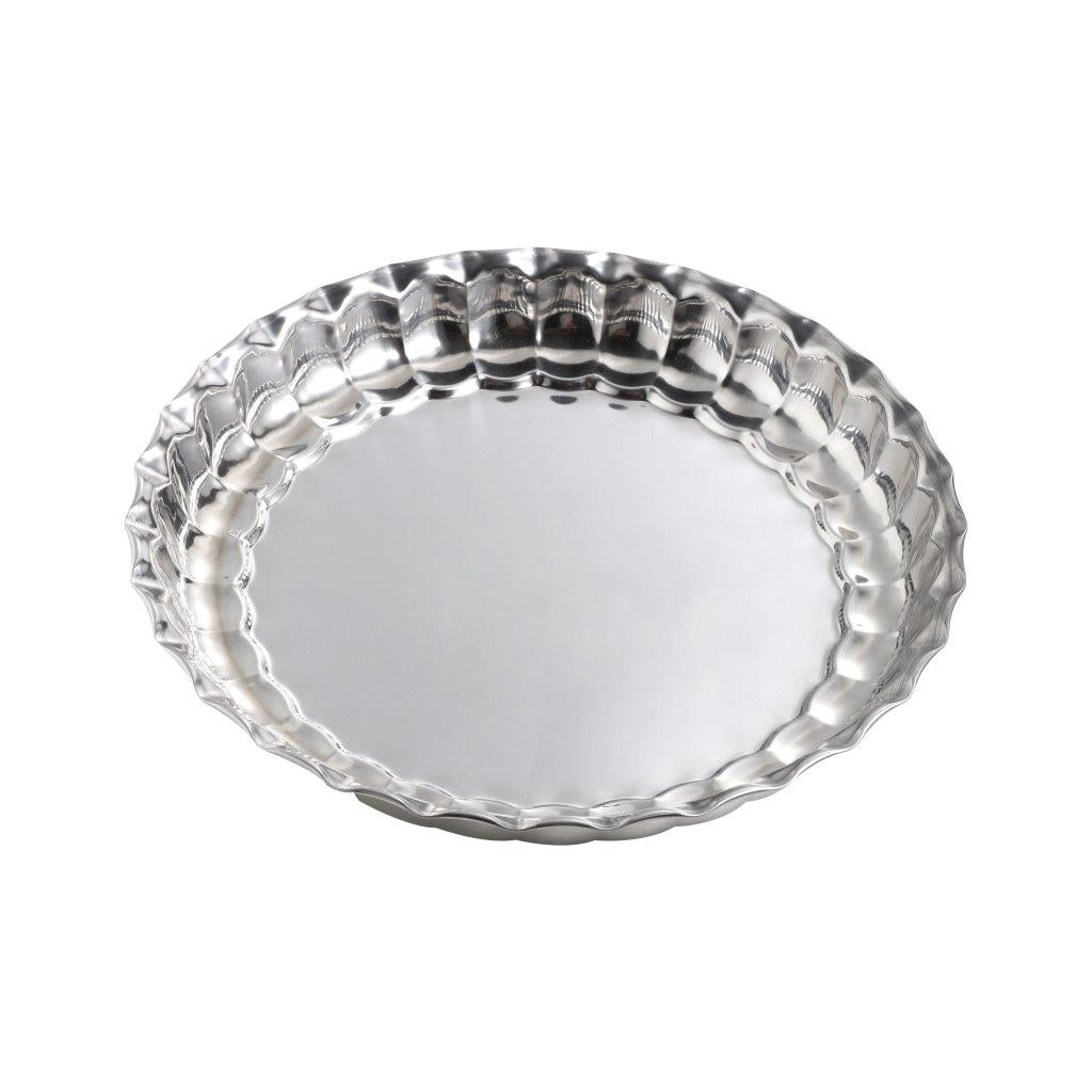 dollar store-Stainless Steel Decor Serving Tray Silver 26 cm-Classic Homeware & Gifts