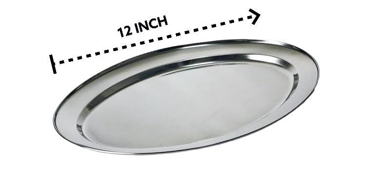 dollar store-Stainless Steel Oval Serving Plate 12 inch 30.5*19 cm-Classic Homeware & Gifts