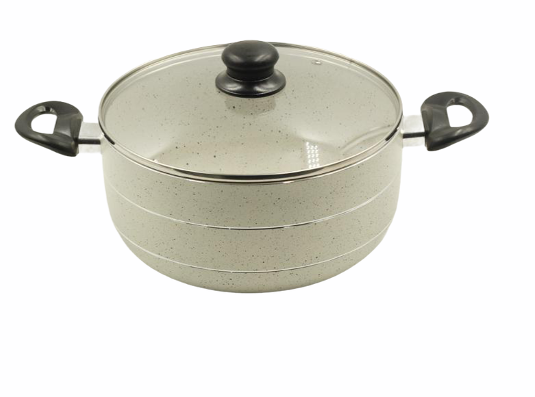 Casserole Beige Marble Coating Induction Non Stick SET 32 & 36 cm 3.5 mm
