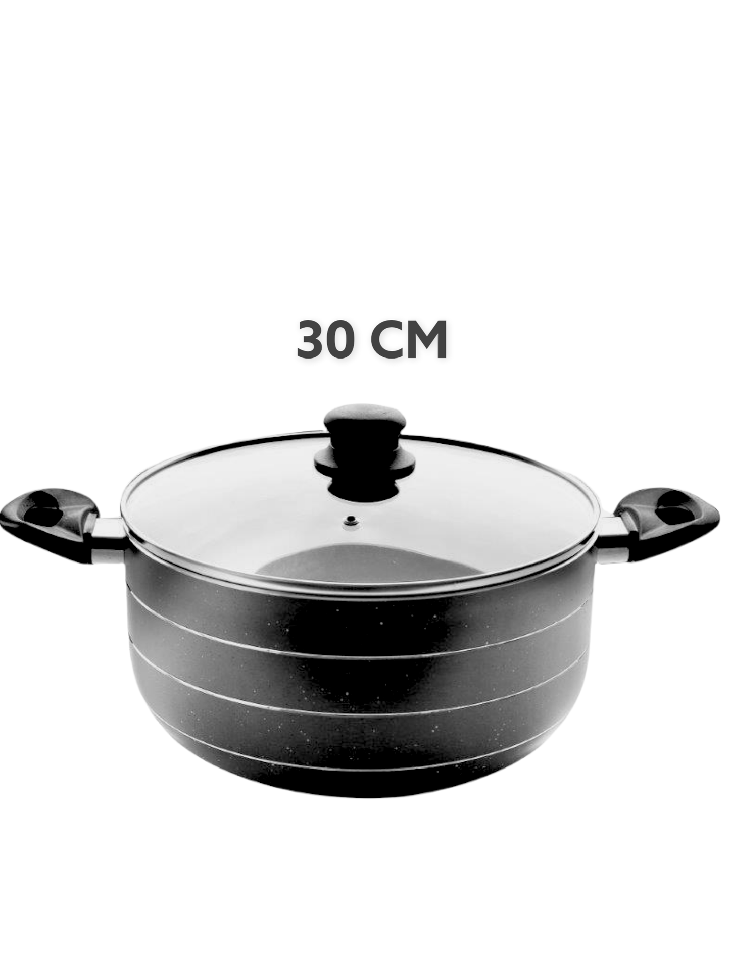 Casserole Grey Marble Coating Non Stick 4 Pcs Set 22cm 24cm 26cm 30cm 3.5 mm (Must select an Option for Sizes or Set)