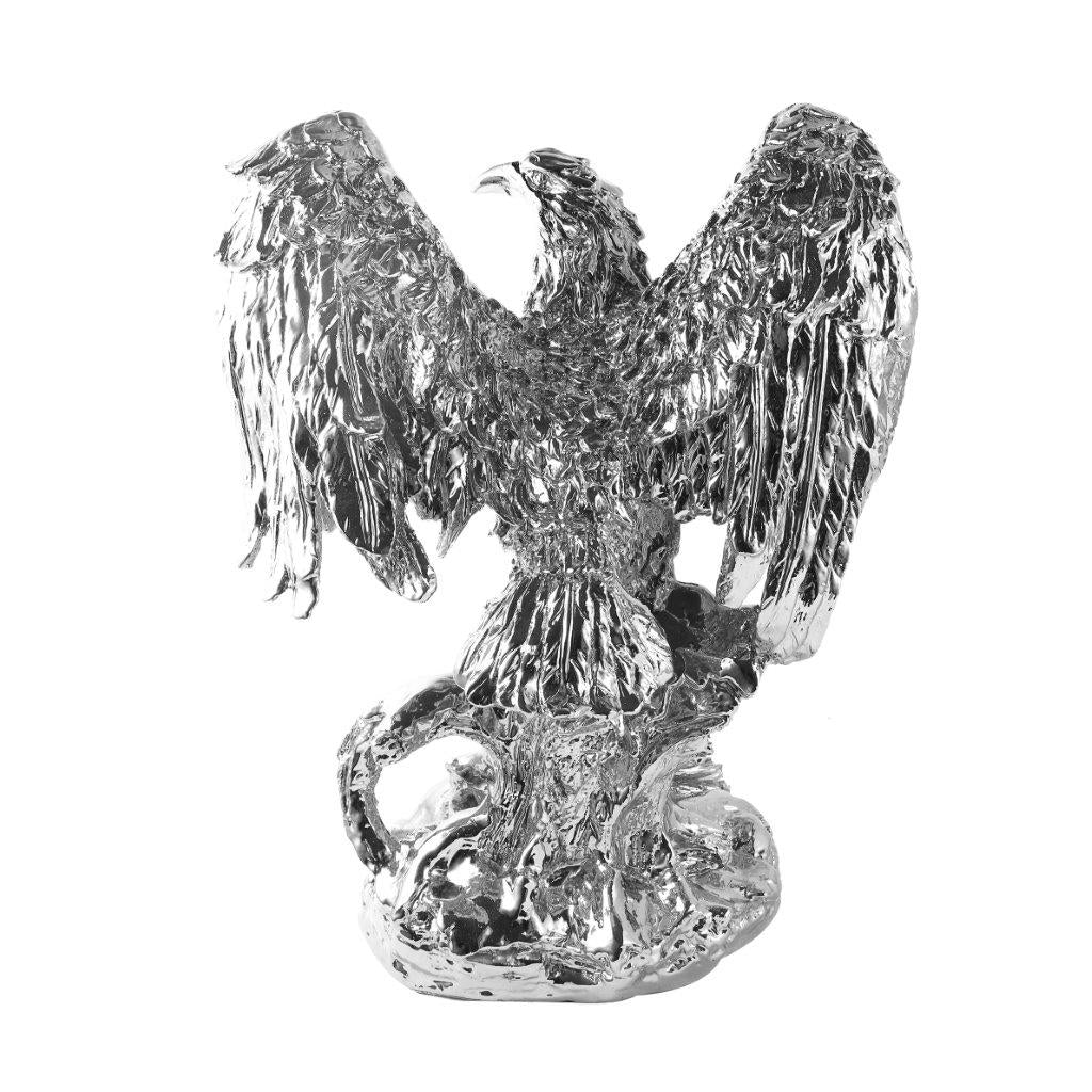 Silver Sculpture Statue Resin Figurine Eagle 33*25*43 cm