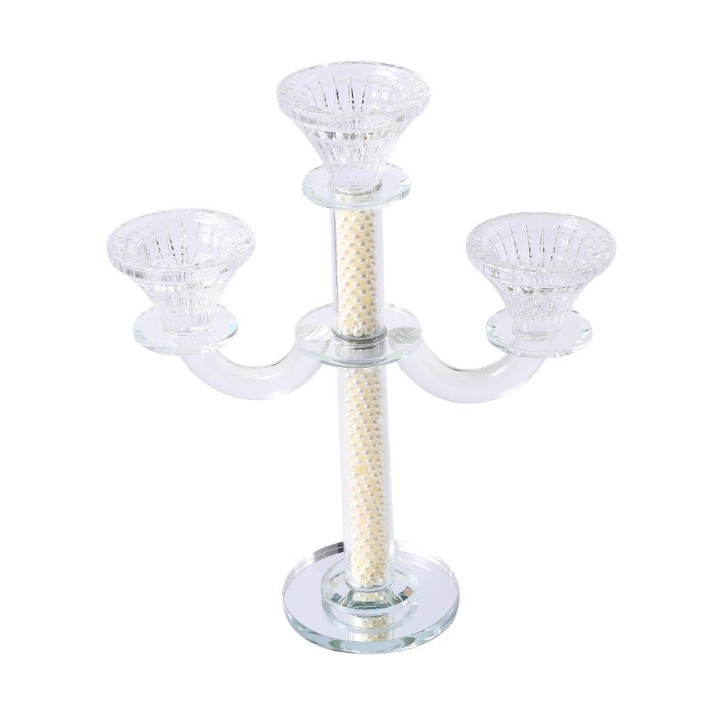 Home Decor Crystal Decor Table Top Candleholder 3 Arms 28 cm