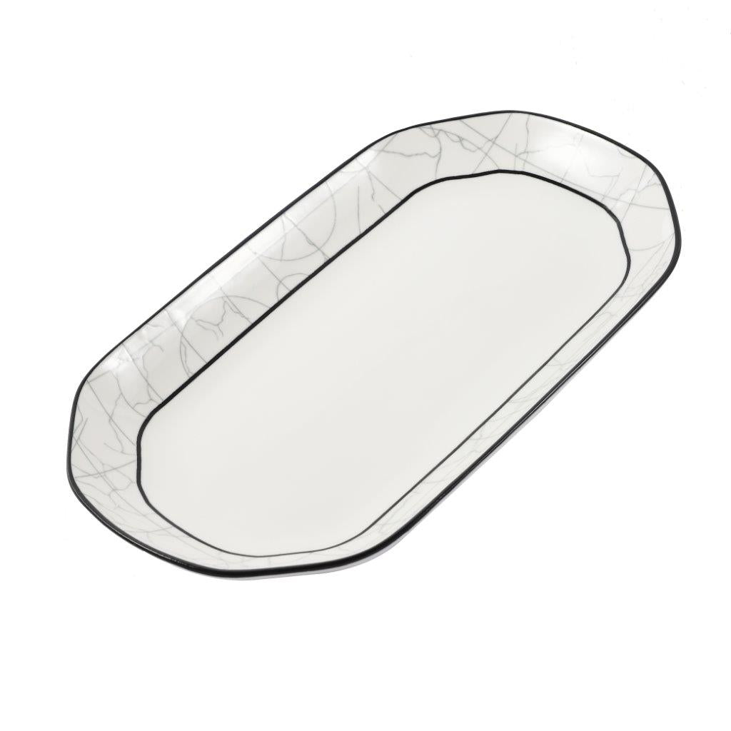 Abstract Print Ceramic Tableware Oval Serving Dish Plate 27 cm
