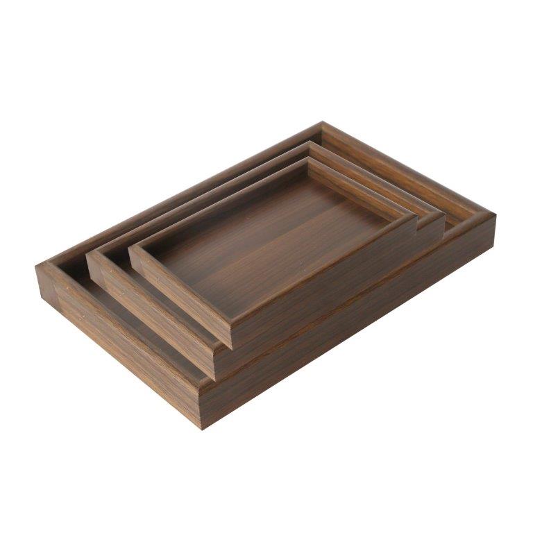 Abstract Deco Food Tray MDF Rectangle Serving Tray Set of 3 Pcs