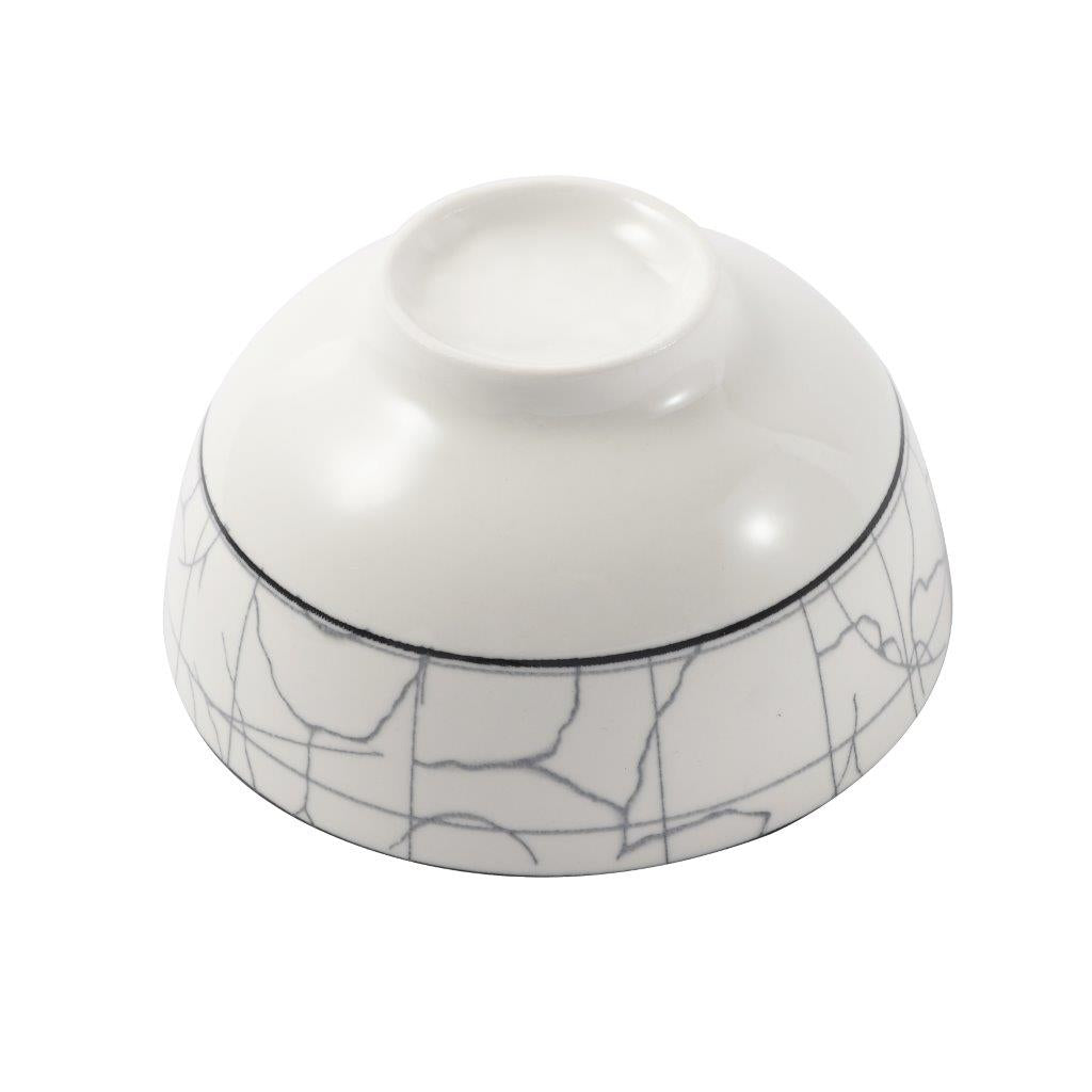 Abstract Print Ceramic Tableware Round Serving Dish Bowl 4.5 cm