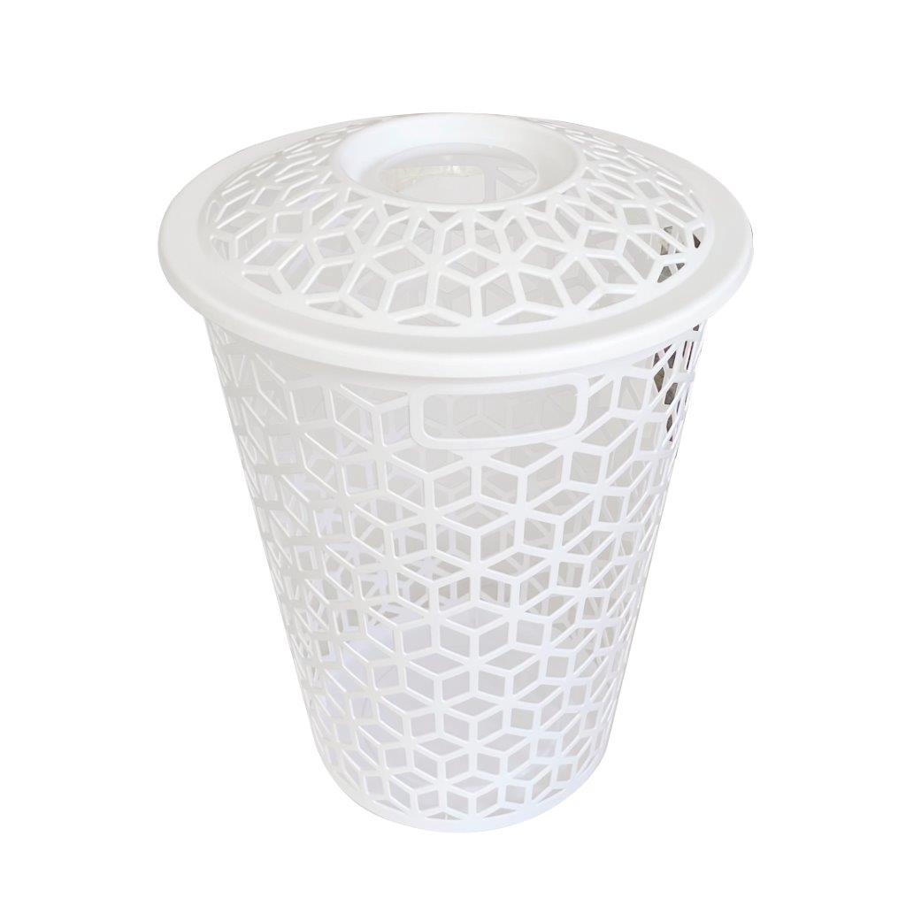Multipurpose Plastic Laundry Hamper Basket with Lid 44*44*59 cm