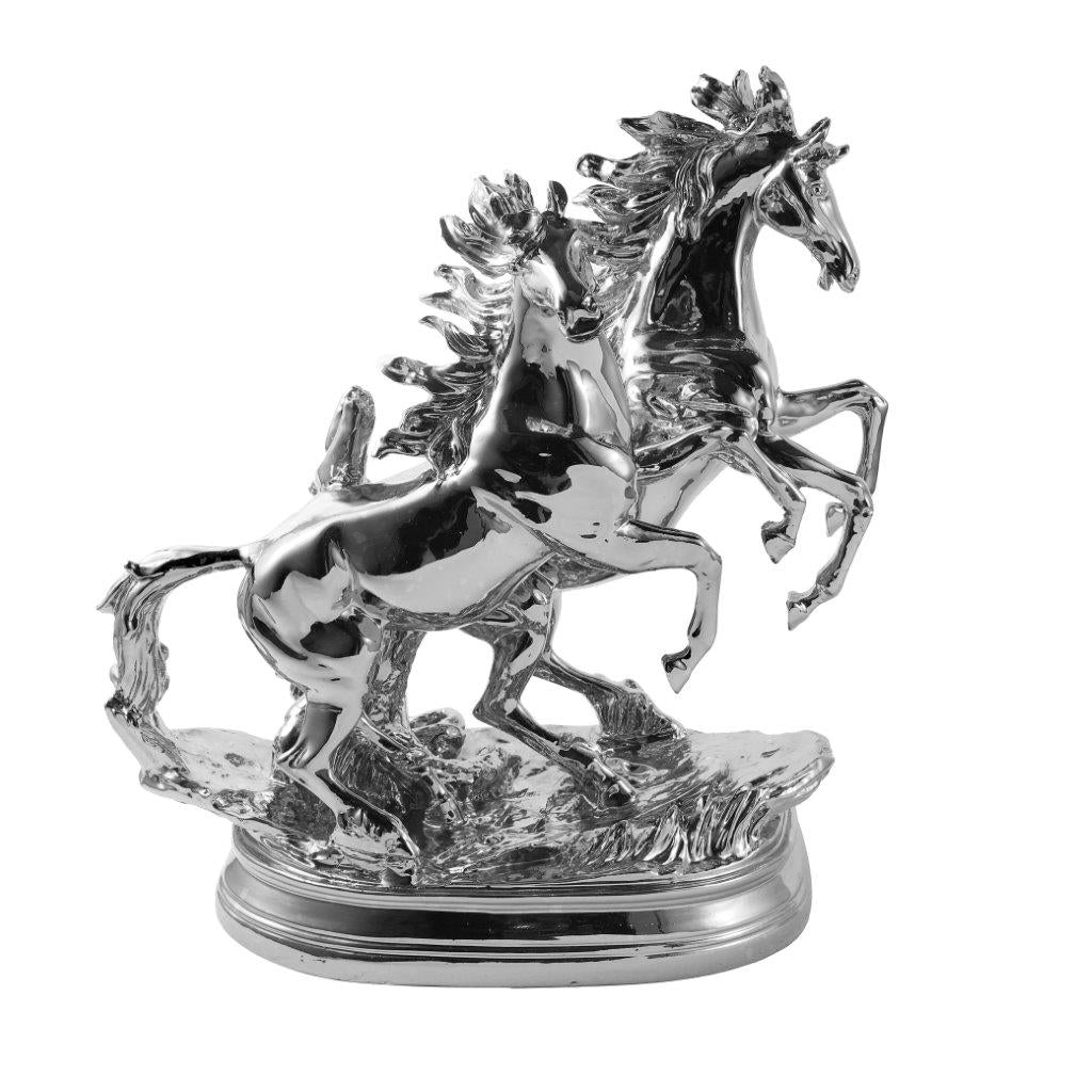 Silver Sculpture Statue Resin Figurine Horse 39*21*41 cm