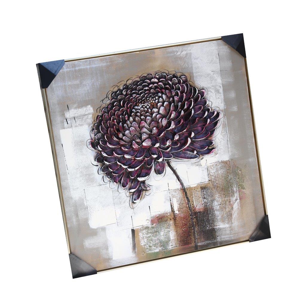Home Decor Portrait Canvas Wall Art Abstract Burgundy Tree Oil Painting PVC Frame 80*80*3.5 cm