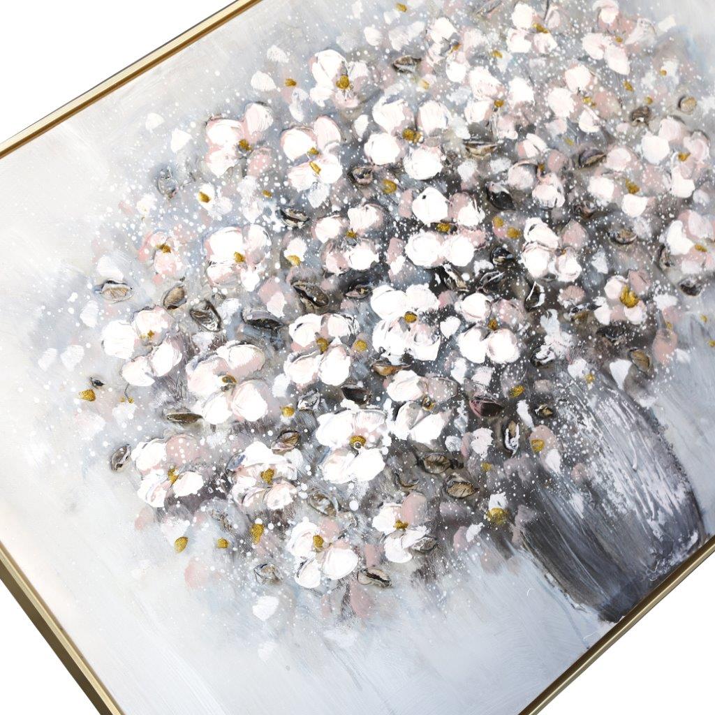 Home Decor Landscape Canvas Wall Art Abstract Flower Vase Oil Painting PVC Frame 80*120*3.5 cm