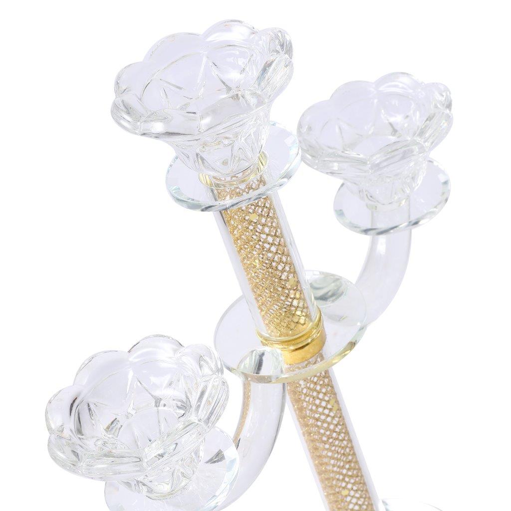Home Decor Crystal Decor Table Top Candleholder 3 Arms 28 cm