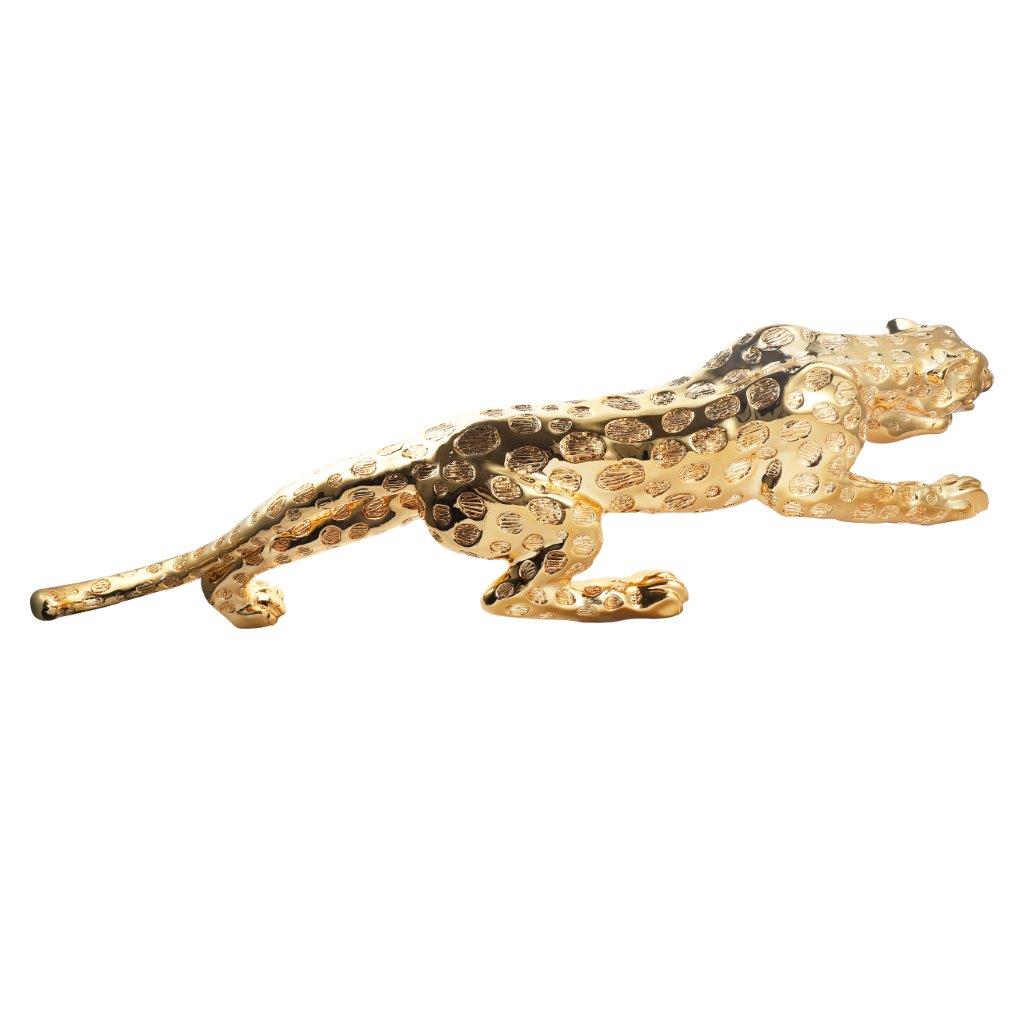 Gold Sculpture Statue Resin Figurine Cheetah 100*17*21 cm